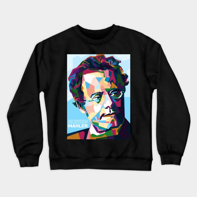 Abstract Popart Gustav Mahler in WPAP Crewneck Sweatshirt by smd90